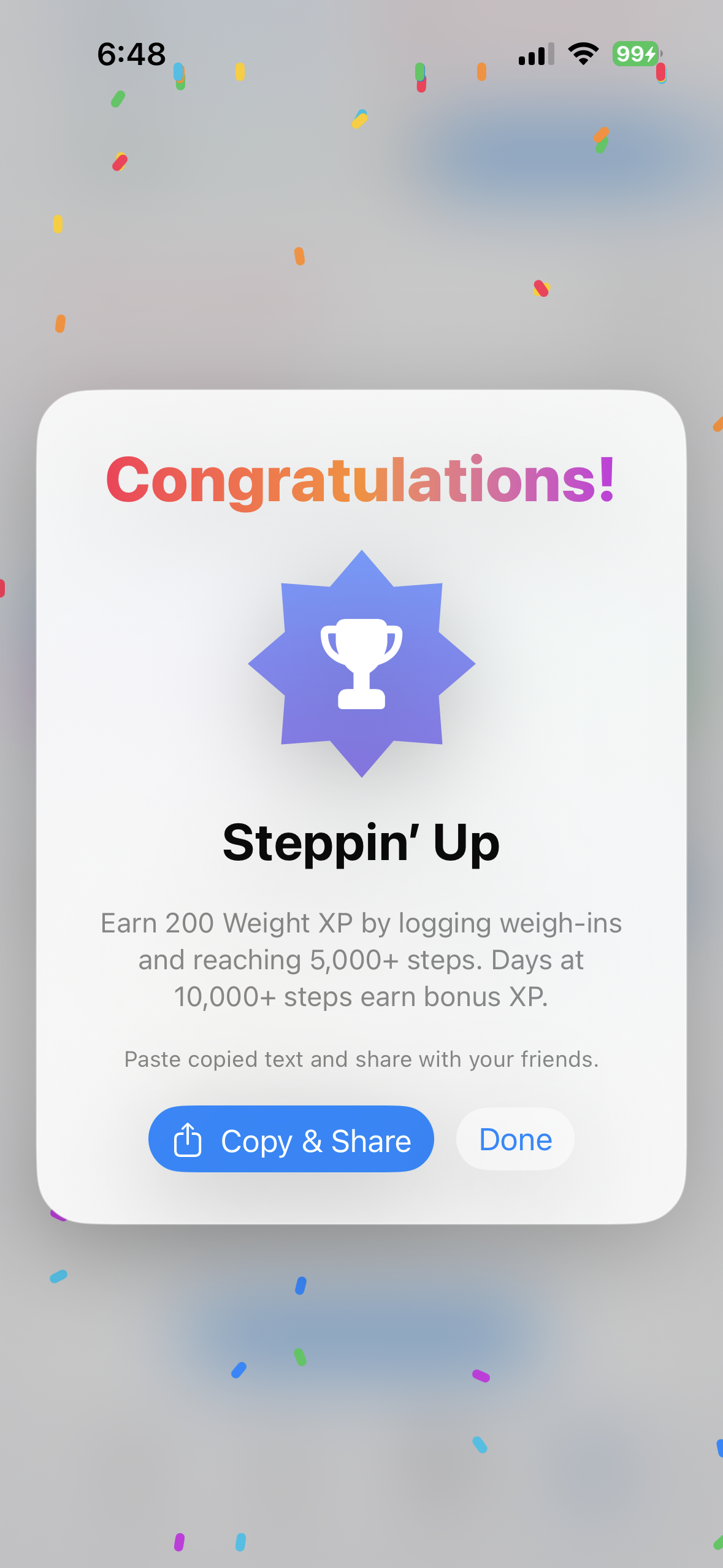 New achievement celebration on iPhone