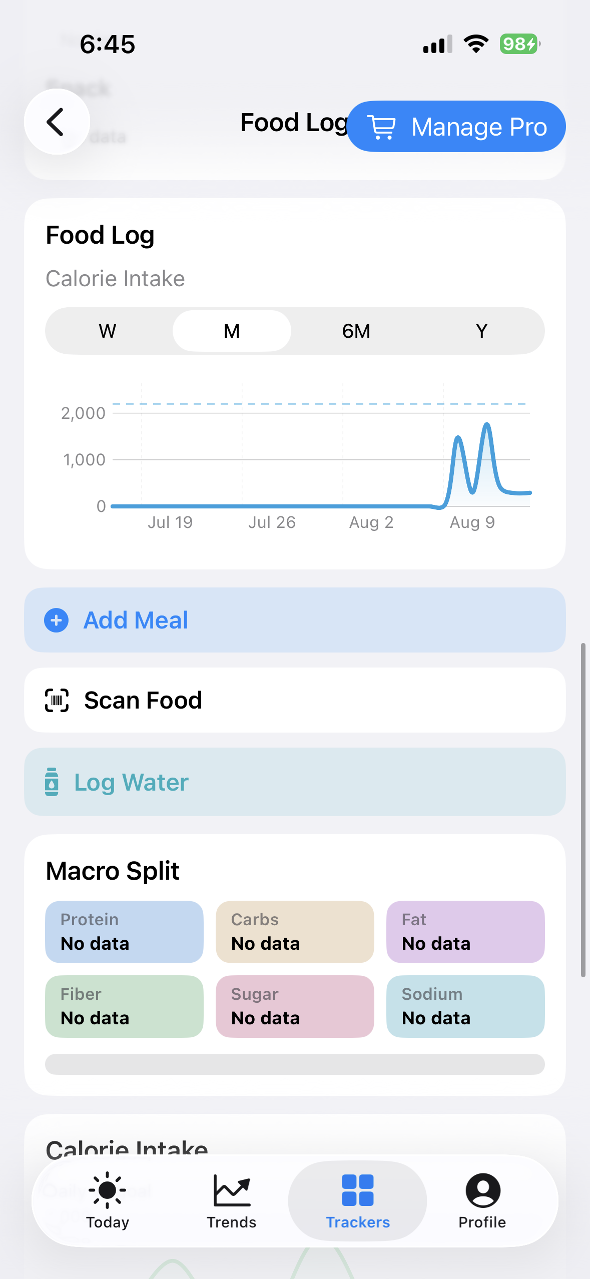 Food history and tools on iPhone