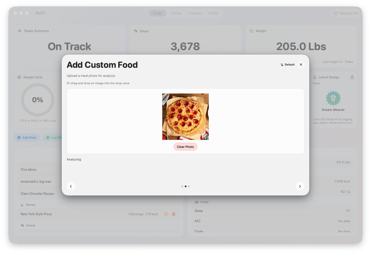 Photo-assisted food entry using Ollama on Mac